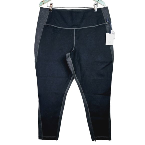 GAP Sculpt Ponte Black Gray Zipper Bottom Thick Contouring Legging, Sz. XL, NWT - Picture 2 of 8